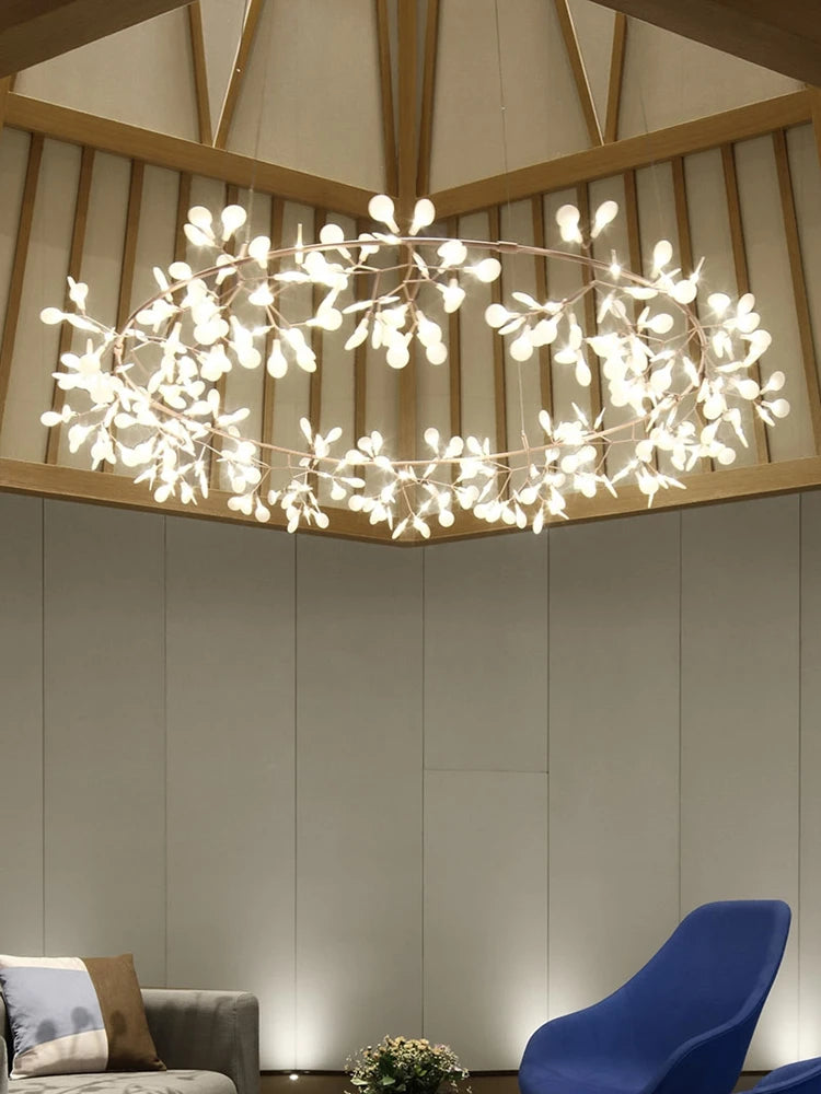 Modern Stainless Steel Ring Pendant Chandelier