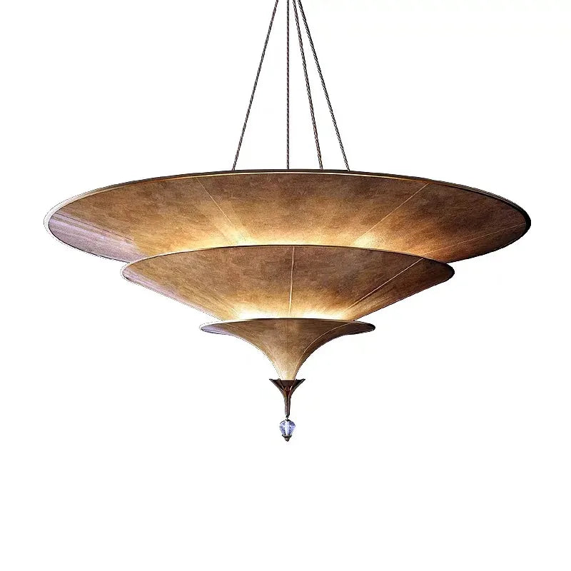 Lámpara colgante de madera estilo Wabi Sabi para comedor
