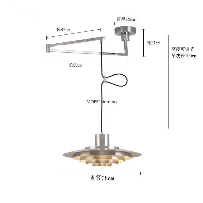 Minimalist Iron Pendant Light with Chrome Accent