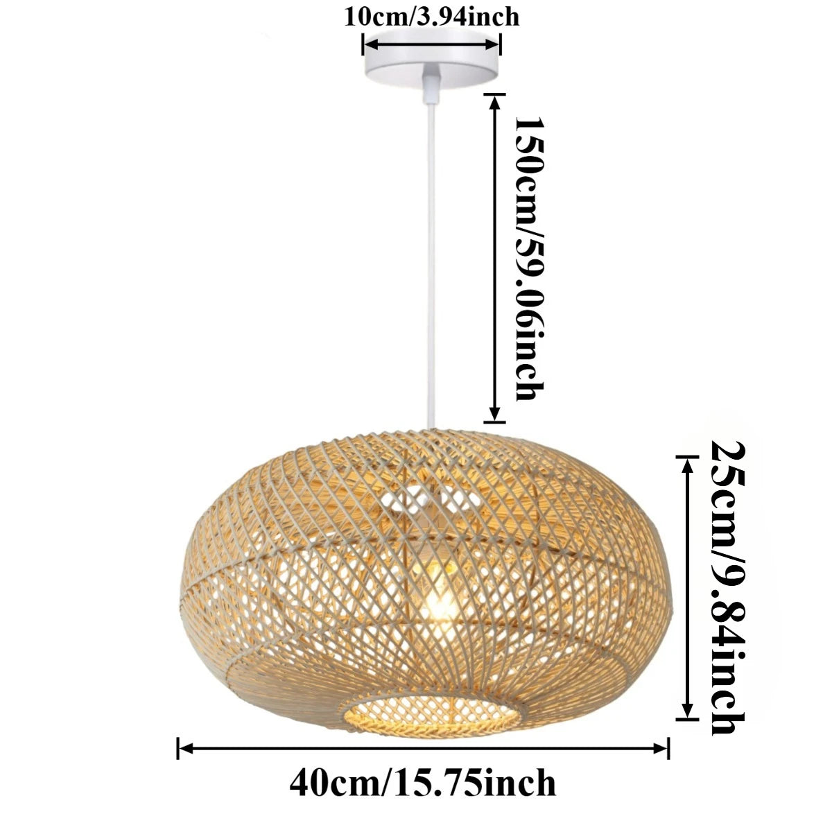 Bohemian Bamboo Rattan Pendant Light for Dining