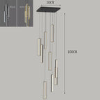 Minimalist Gold Hanging Pendant Light for Stairwell