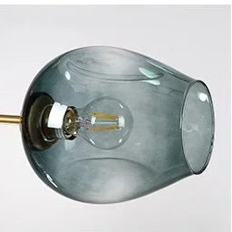 Modern Glass Pendant Light - 6 Bulb Hanging Lamp