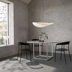 Modern Silk Sail Pendant Light in White for Living Room 40 to 120cm