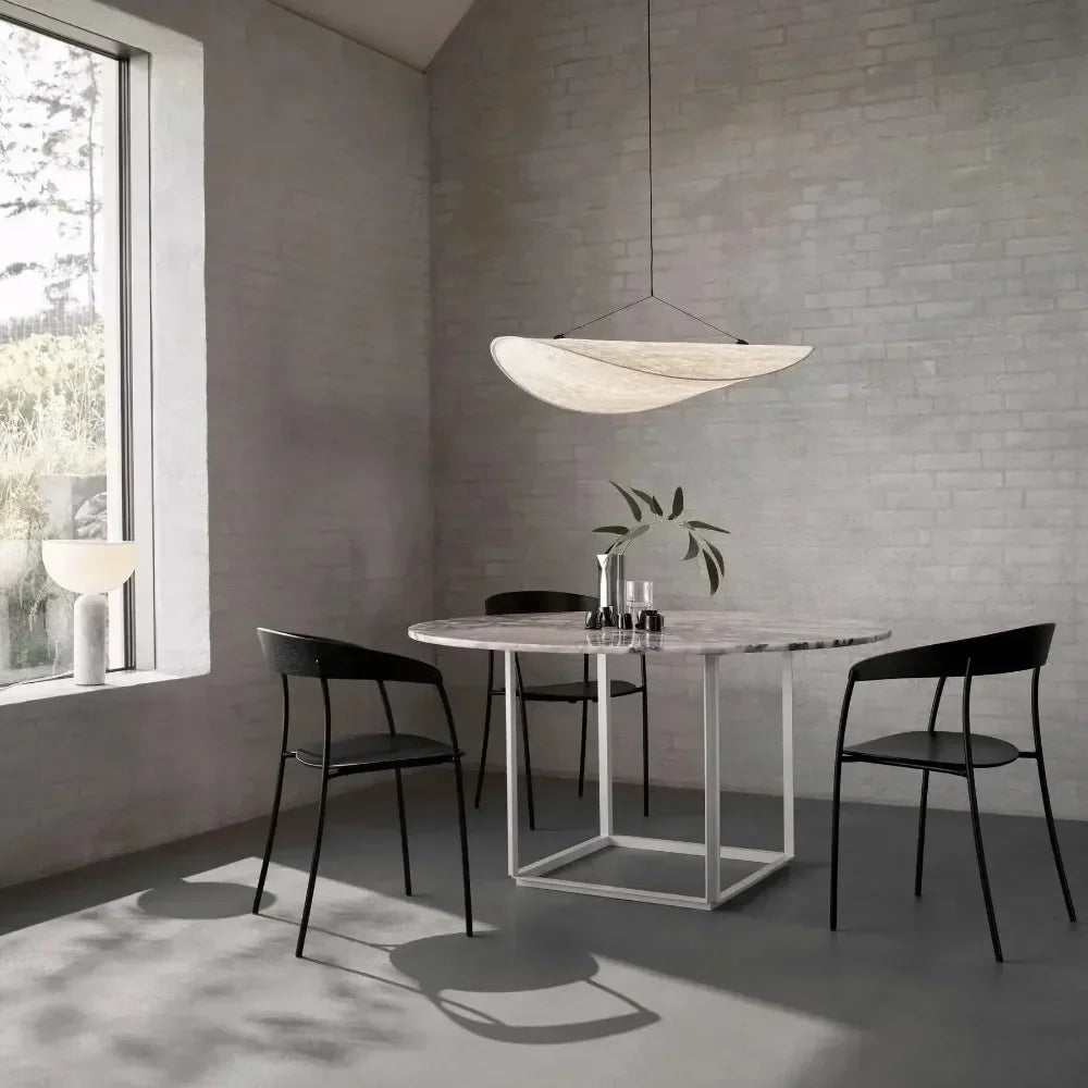 Modern Silk Sail Pendant Light in White for Living Room 40 to 120cm