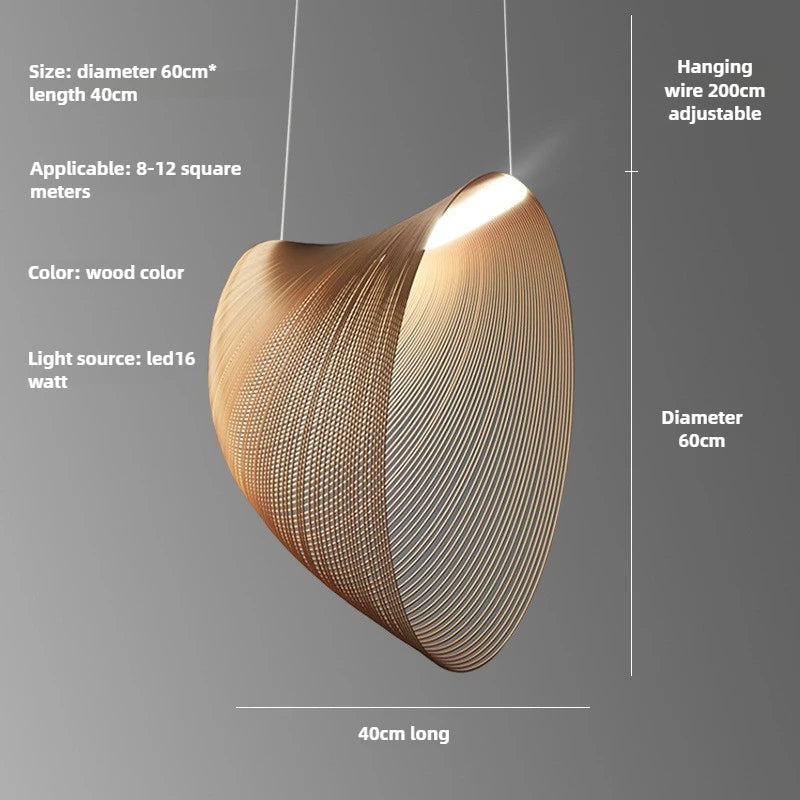 Lámpara colgante de madera nórdica para sala de estar