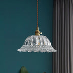 Nordic Glass Pendant Light with Copper Fixture