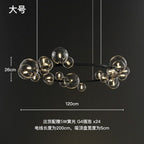 Modern Ring Glass Ball LED Chandelier Iron Frame