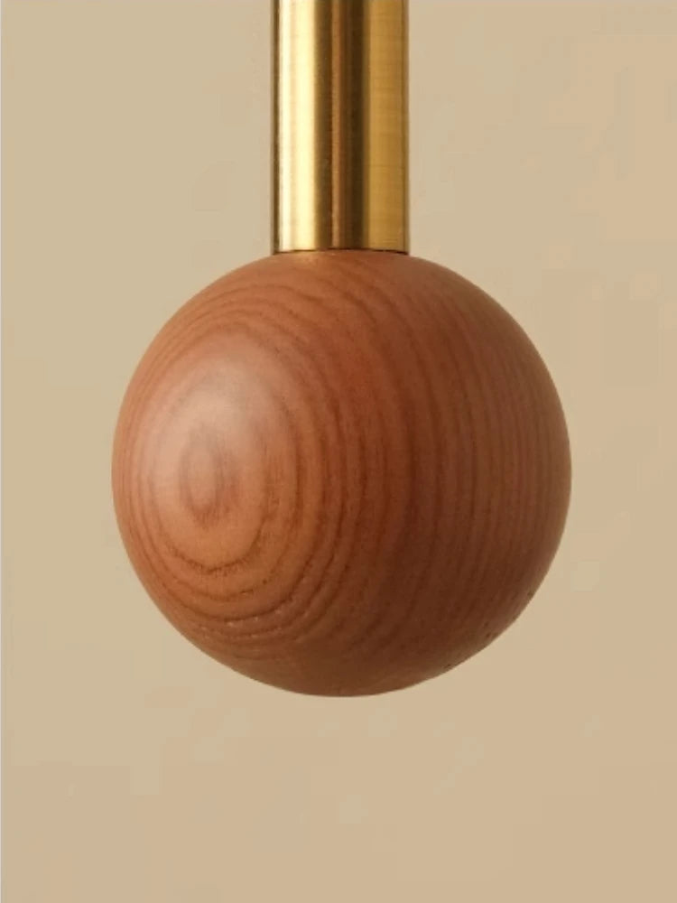 Vintage Fabric Lantern Pendant Light with Wood Beads for Bedside