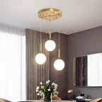 Nordic Glass Ball Pendant Light - Brass Hanging Lamp