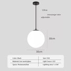 Nordic Glass Ball Pendant Light Brass Iron Hanging Lamp