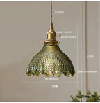 Retro Colored Glass Pendant Light Collection with Brass Fitting for Cafe