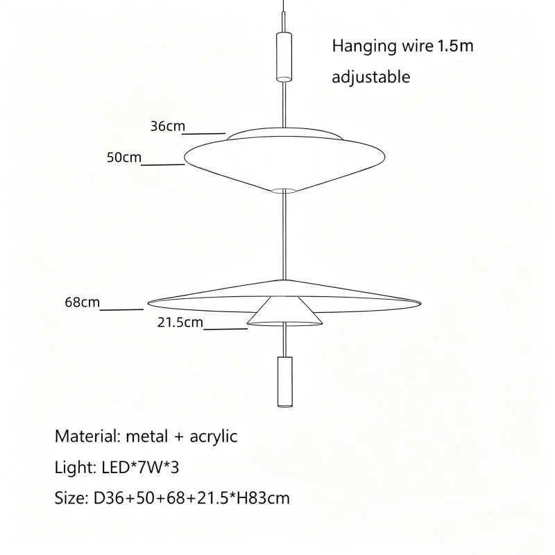 Minimalist Iron Pendant Light - Nordic UFO Design