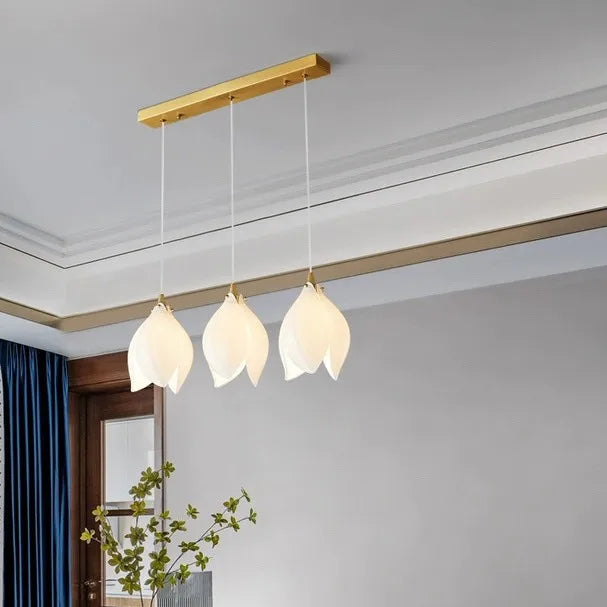 Nordic Ceramic Petal Pendant Light for Dining Room