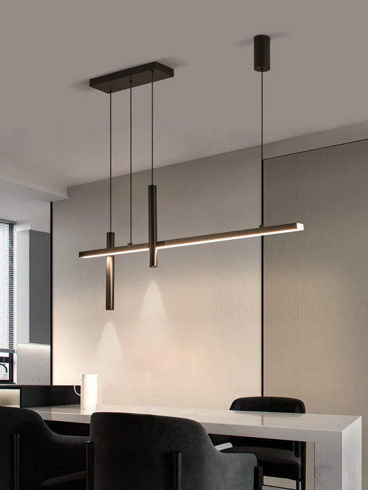Minimalist Iron Linear Pendant Light for Dining