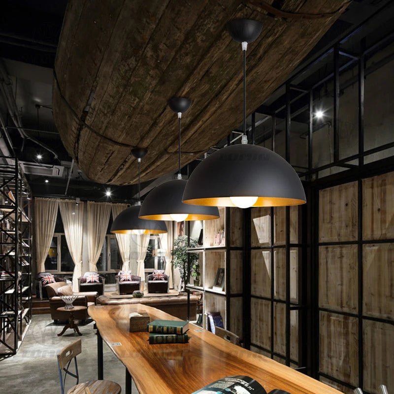 Industrial Black Iron Pendant Light for Dining