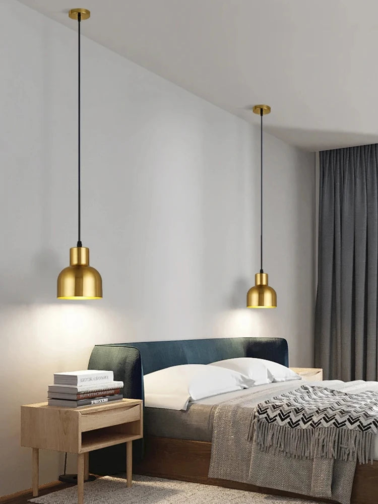 Minimalist Brass Pendant Light for Bedroom
