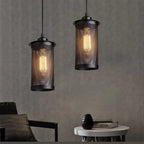 Industrial Black Iron Mesh Pendant Light