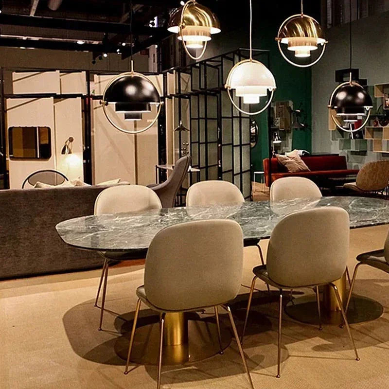 Danish Multi Shade Dome Pendant Light in Brass for Dining Room