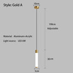 Sunlight Tube Restaurant Bedroom Bedside Long Line Pendant Lamp Modern Minimalist Fish Line Lamp White Acrylic Pendant Lamp