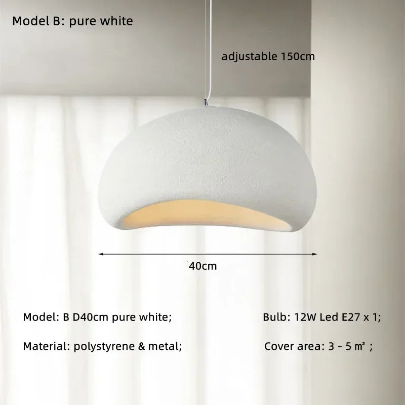 Minimalist White Resin Pendant Light for Dining Room