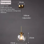 Lámpara Colgante Nórdica de Cristal para Comedor