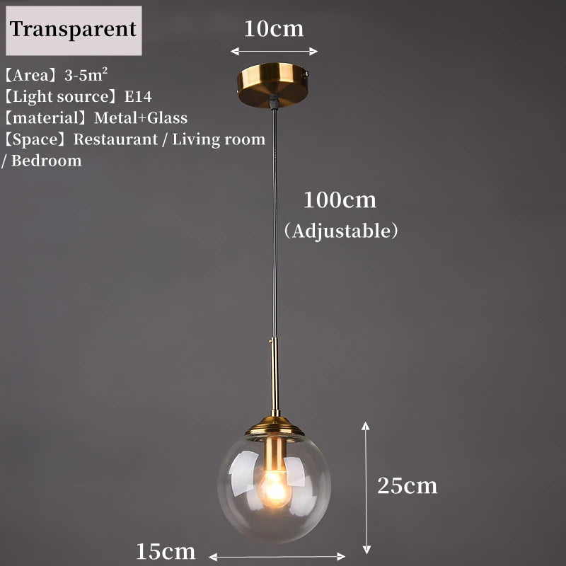 Nordic Glass Pendant Light for Dining Room