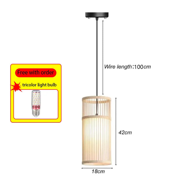 Bamboo Rattan Woven Pendant Light Chandelier