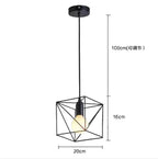 Industrial Iron Geometric Pendant Light for Dining