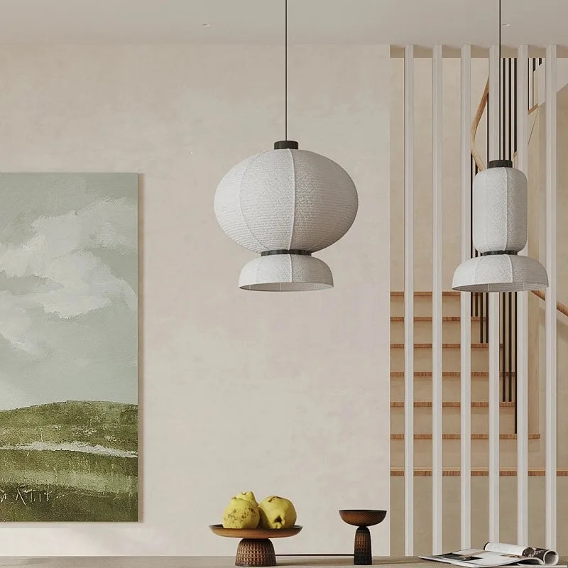 Minimalist Paper Pendant Light Japanese Lantern Design
