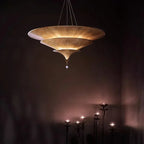Lámpara colgante de madera estilo Wabi Sabi para comedor