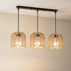 Bohemian Rattan Pendant Light 3-Head Hanging Lamp