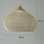 Handwoven Rattan Pendant Light - Bohemian Wabi Sabi