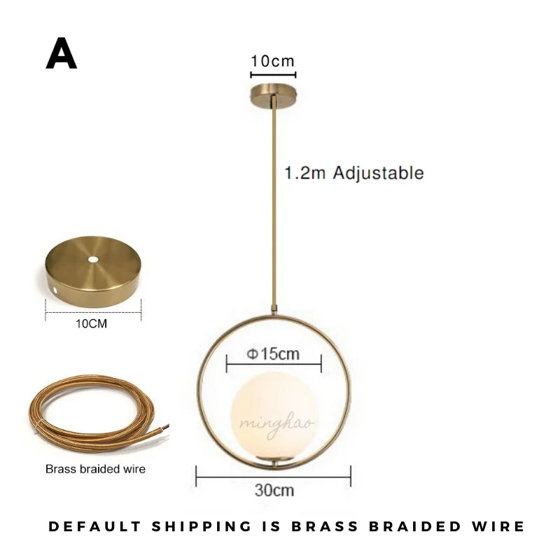 Nordic Minimalist Glass Ball Pendant Light