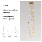 Luxury Alabaster Marble Disc Chandelier for Staircase and Lobby