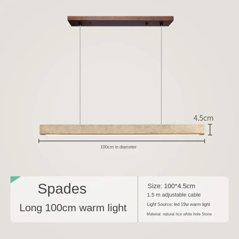 Minimalist Wood Stone Pendant Light for Dining
