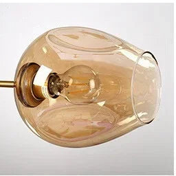 Modern Glass Pendant Light - 6 Bulb Hanging Lamp