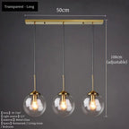 Nordic Glass Metal Pendant Light for Dining Room