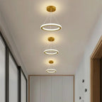 Nordic Iron Pendant Light with LED Ring Design