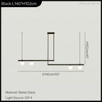 Nordic Minimalist Brass Pendant Light Linear Multi-Head
