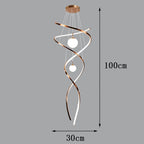 Modern LED Pendant Light with Twisted Metal Arms