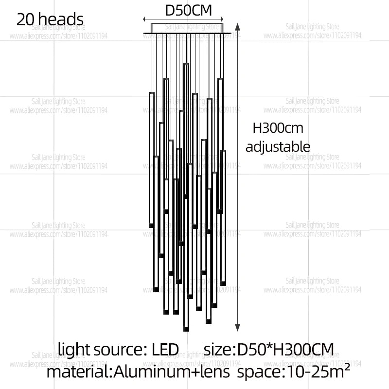 Minimalist Wood Pendant Light for Staircase