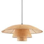 Vintage Rattan Pendant Lamp Handmade Suspension