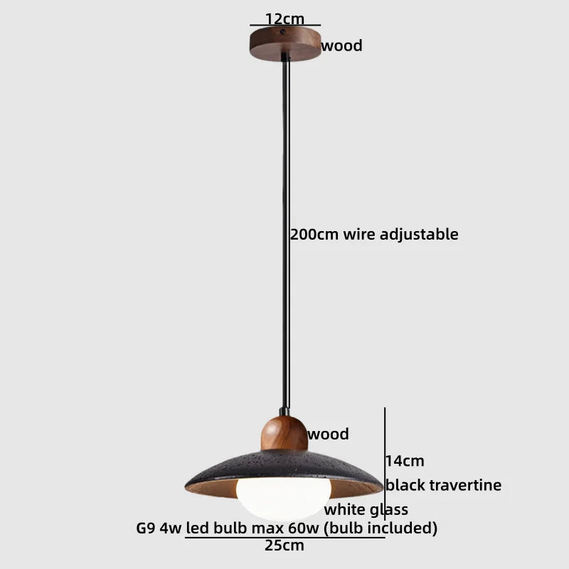 Wabi Sabi Wood Pendant Light for Bedroom