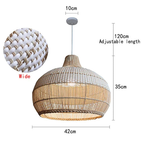 Bohemian Rattan Pendant Light for Dining Room