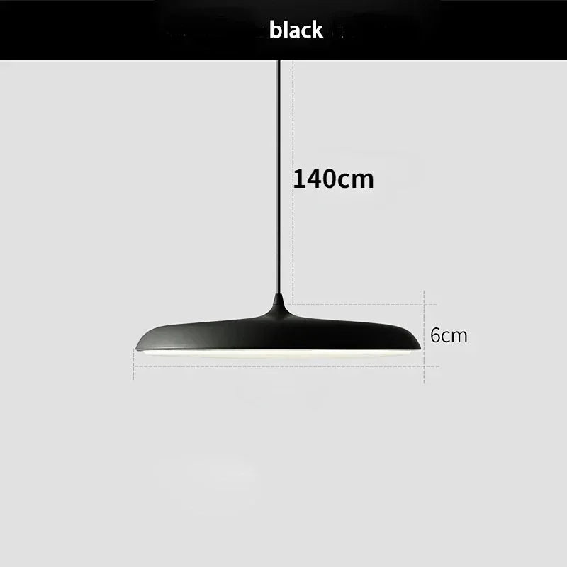 Nordic Flat Saucer LED Pendant Light in Four Colors for Kitchen Island