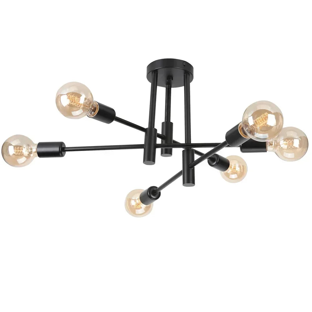 Modern Nordic Branch Ceiling Chandelier Black/Glod E27 Minimalism Living Room Shop Lighting E27 Iron Indoor Line Pendant Lamp