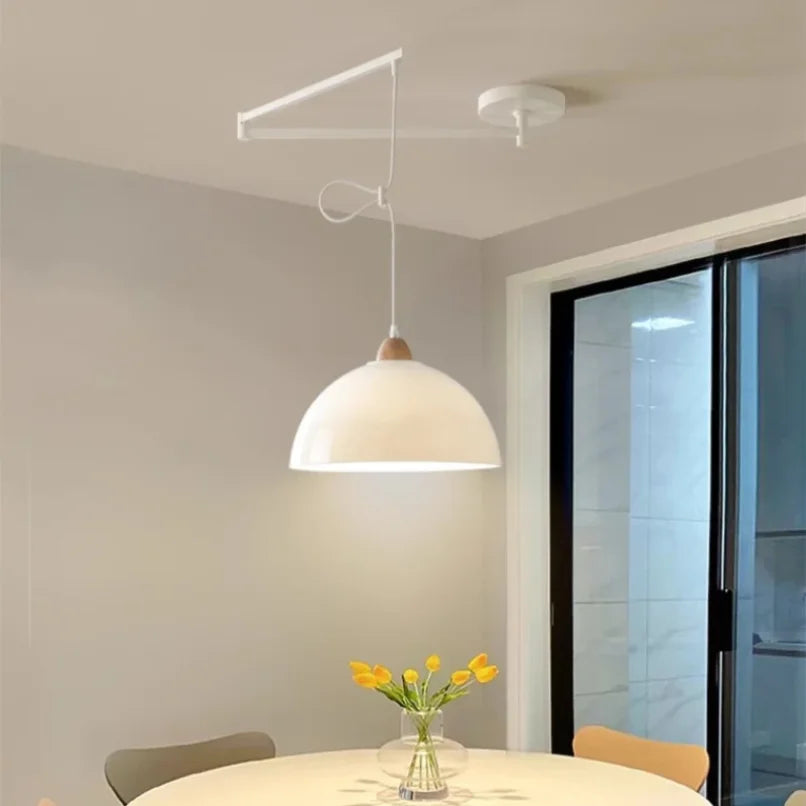 Nordic Iron Swing Arm Pendant Light for Dining Room
