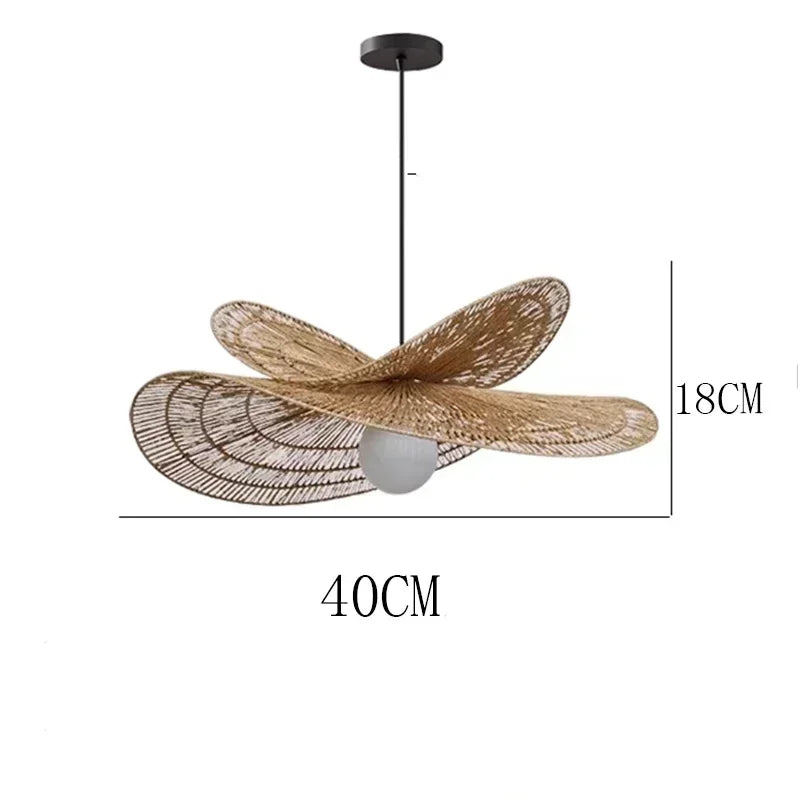 Bohemian Rattan Pendant Light Woven Hanging Lamp