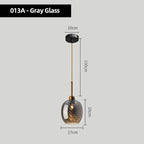 Modern Swirl Glass Pendant Light in Smoked Gray and Amber for Kitchen Island