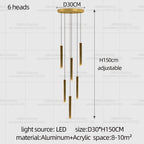 Minimalist Aluminum Pendant Light for Staircase